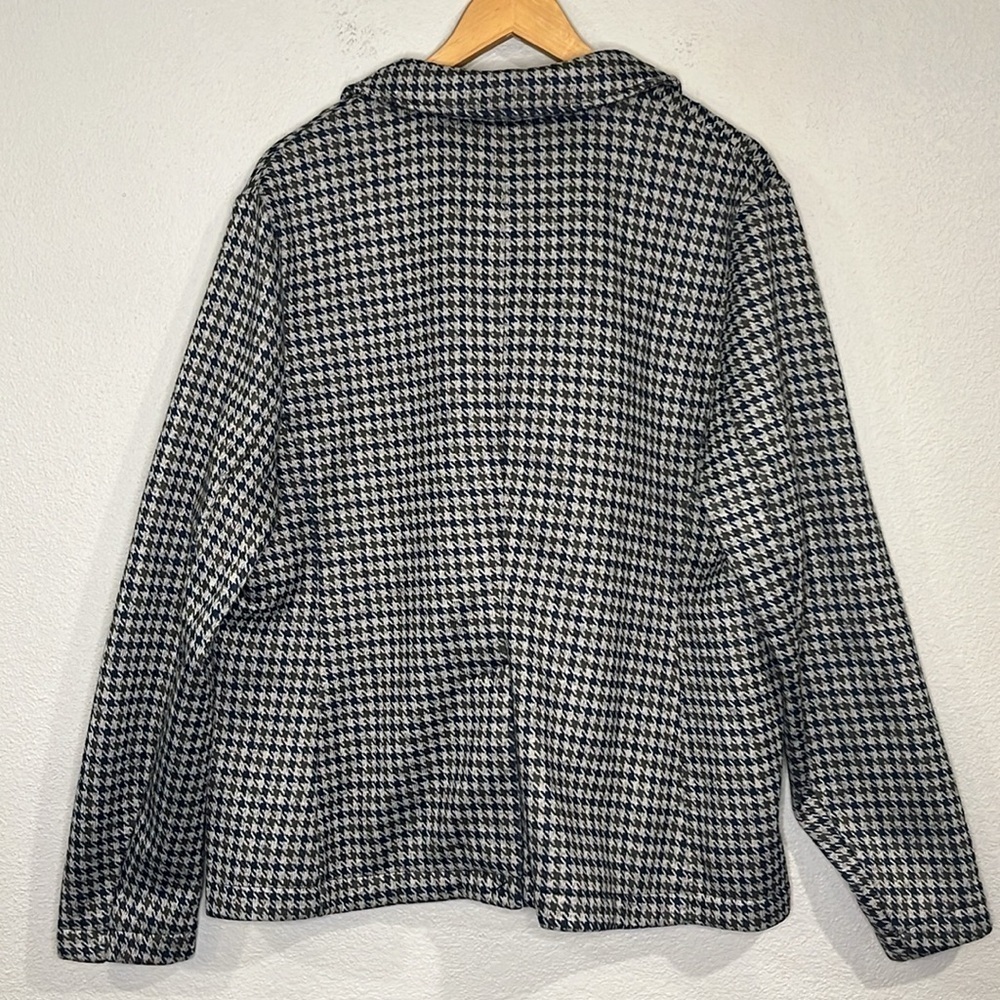 NWOT Lands’ End sweater fleece one button houndstooth blazer jacket XL - Picture 5 of 11